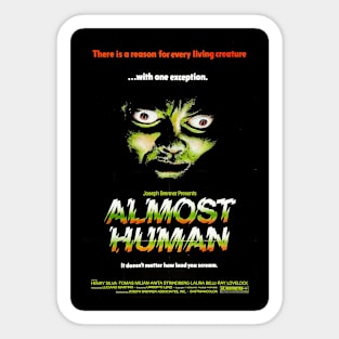 Vintage Horror Movie Poster - Almost Human Sticker